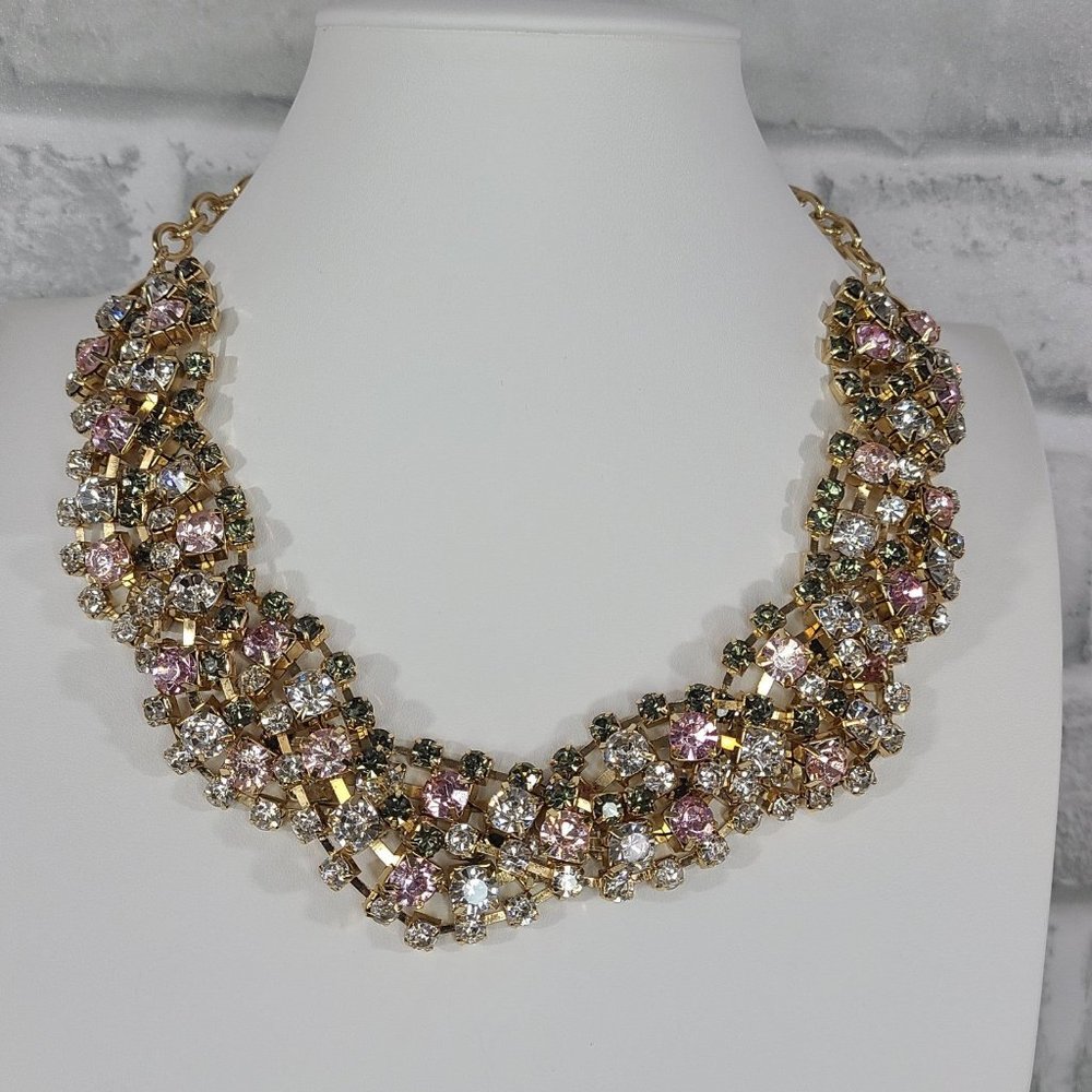 SugarFix Baublebar Statment Collar Necklace Bib Blingy Rhinestone Prong